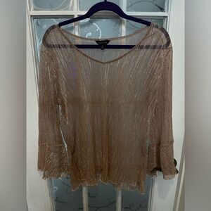 Adiva gold Pleated 3/4 Sleeve Blouse